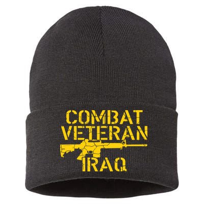 Combat Veteran Iraq For Proud American Vets Sustainable Knit Beanie