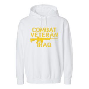 Combat Veteran Iraq For Proud American Vets Garment-Dyed Fleece Hoodie