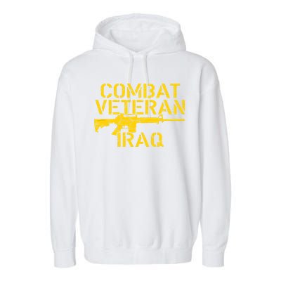 Combat Veteran Iraq For Proud American Vets Garment-Dyed Fleece Hoodie