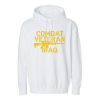 Combat Veteran Iraq For Proud American Vets Garment-Dyed Fleece Hoodie