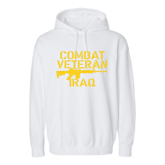 Combat Veteran Iraq For Proud American Vets Garment-Dyed Fleece Hoodie