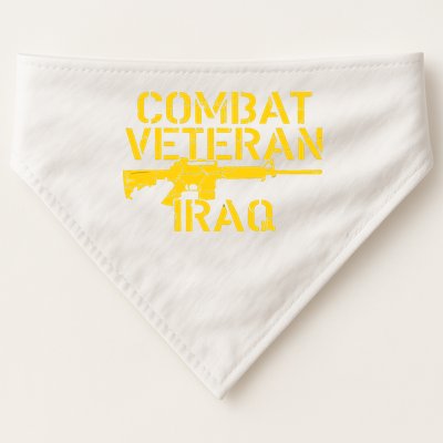 Combat Veteran Iraq For Proud American Vets USA-Made Doggie Bandana