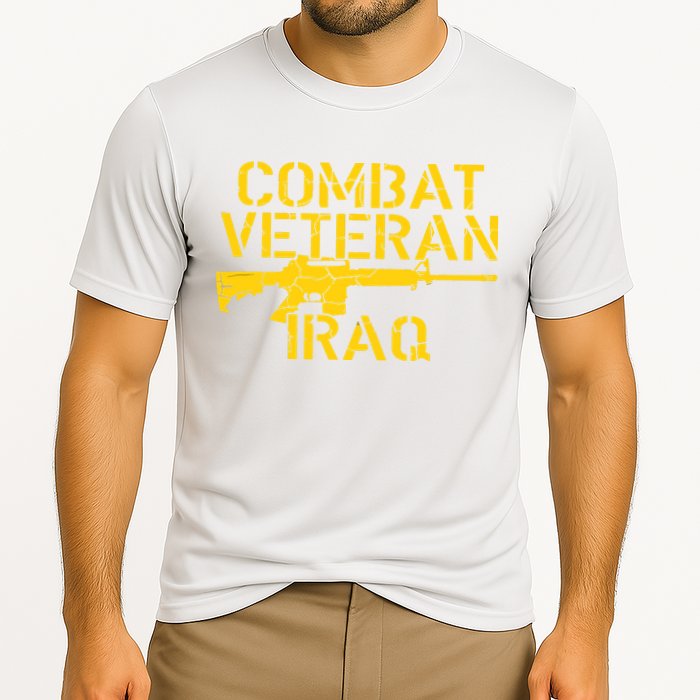 Combat Veteran Iraq For Proud American Vets Cooling Performance Crew T-Shirt