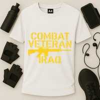 Combat Veteran Iraq For Proud American Vets Cooling Performance Crew T-Shirt