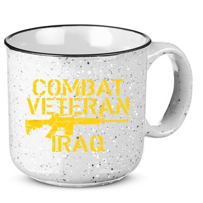Combat Veteran Iraq For Proud American Vets 15oz Campfire Ceramic Mug