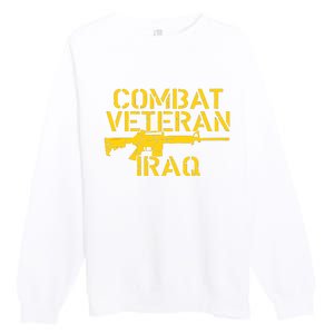 Combat Veteran Iraq For Proud American Vets Premium Crewneck Sweatshirt