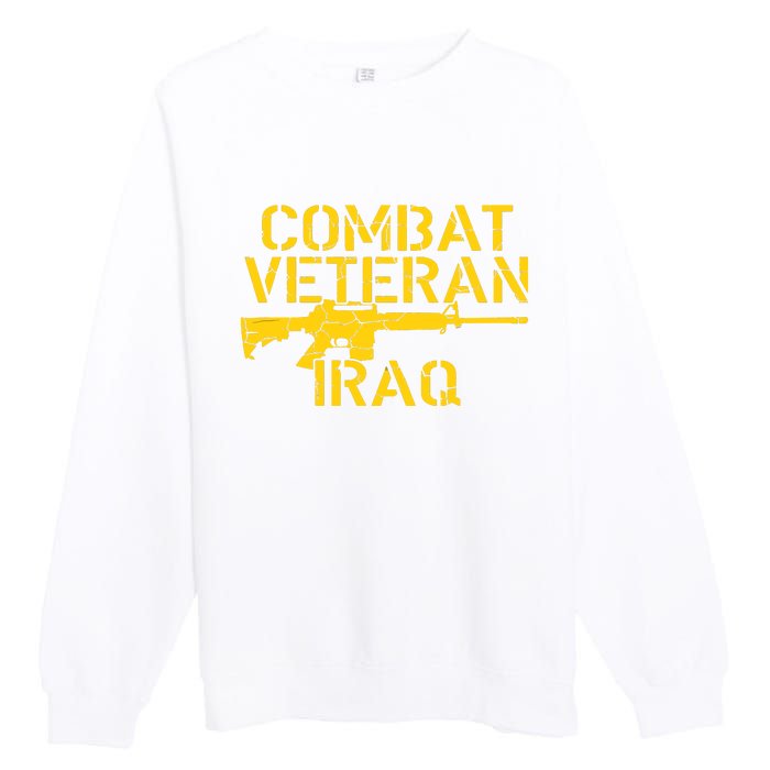 Combat Veteran Iraq For Proud American Vets Premium Crewneck Sweatshirt