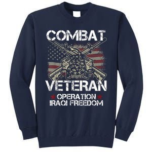 Combat Veteran Iraqi Freedom Military Usa American Flag Gift Tall Sweatshirt