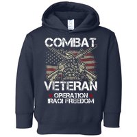 Combat Veteran Iraqi Freedom Military Usa American Flag Gift Toddler Hoodie