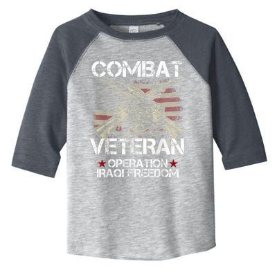 Combat Veteran Iraqi Freedom Military Usa American Flag Gift Toddler Fine Jersey T-Shirt