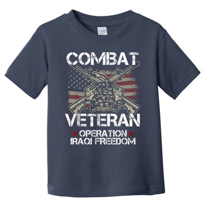 Combat Veteran Iraqi Freedom Military Usa American Flag Gift Toddler T-Shirt