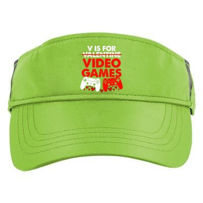 Cute V Is For Video Games Heart Funny Valentines Day Gamer Adult Drive Performance Visor