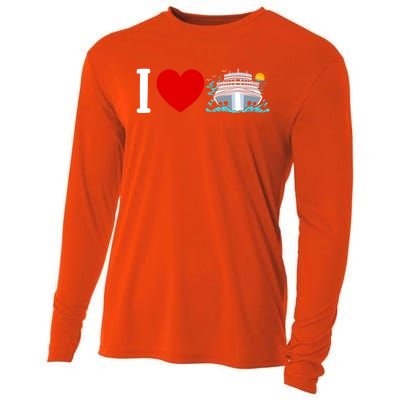 Cruising Vacation I Love Cruise Funny Gift Cooling Performance Long Sleeve Crew