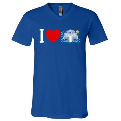 Cruising Vacation I Love Cruise Funny Gift V-Neck T-Shirt