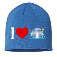 Cruising Vacation I Love Cruise Funny Gift Sustainable Beanie