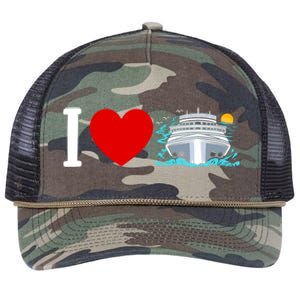 Cruising Vacation I Love Cruise Funny Gift Retro Rope Trucker Hat Cap