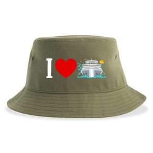 Cruising Vacation I Love Cruise Funny Gift Sustainable Bucket Hat