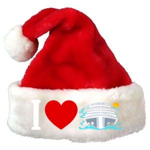 Cruising Vacation I Love Cruise Funny Gift Premium Christmas Santa Hat