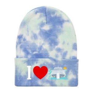 Cruising Vacation I Love Cruise Funny Gift Tie Dye 12in Knit Beanie