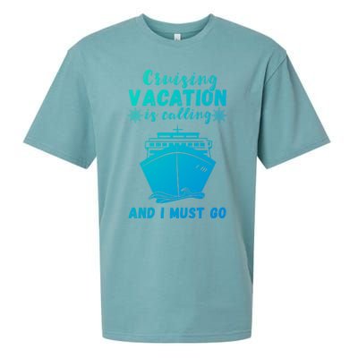 Cruising Vacation Is Calling Cruising Ship Cruise Trip Meaningful Gift Sueded Cloud Jersey T-Shirt