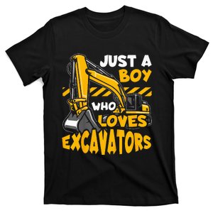 Construction Vehicle Just A Who Loves Excavators T-Shirt