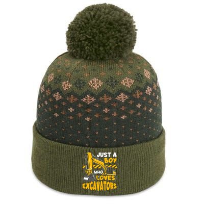 Construction Vehicle Just A Who Loves Excavators The Baniff Cuffed Pom Beanie