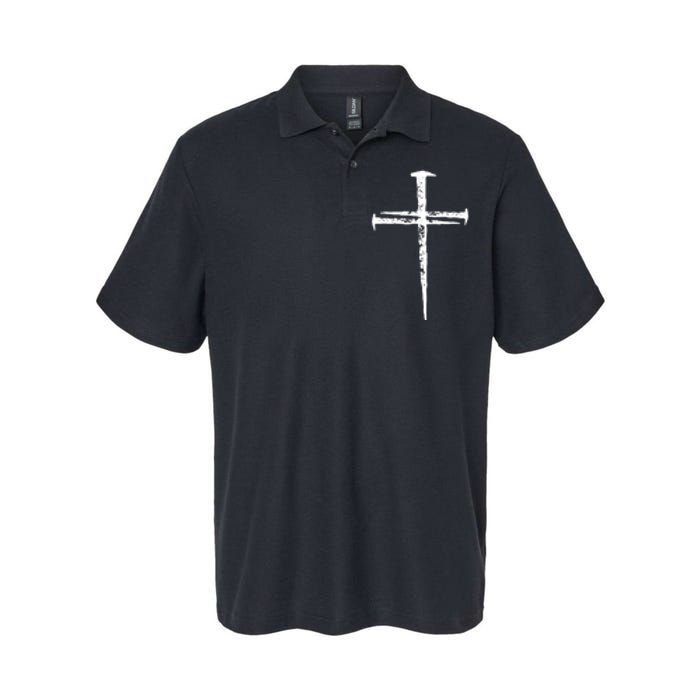 Christian Vintage Jesus Cross Three Nails Softstyle Adult Sport Polo