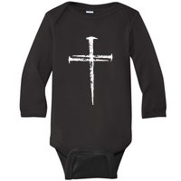 Christian Vintage Jesus Cross Three Nails Baby Long Sleeve Bodysuit