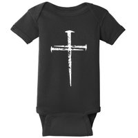 Christian Vintage Jesus Cross Three Nails Baby Bodysuit