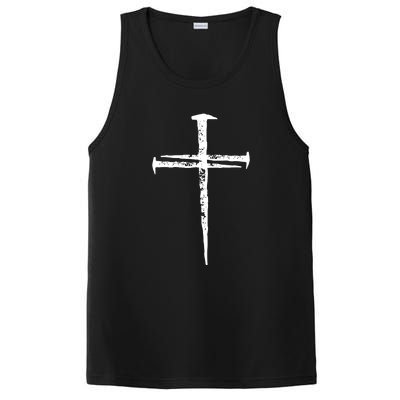 Christian Vintage Jesus Cross Three Nails PosiCharge Competitor Tank