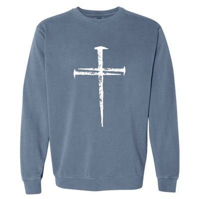 Christian Vintage Jesus Cross Three Nails Garment-Dyed Sweatshirt