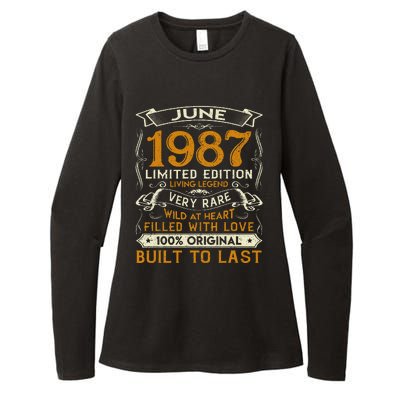 Classic Vintage June 1987 Limited Edition 36th Birthday Womens CVC Long Sleeve Shirt