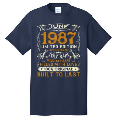 Classic Vintage June 1987 Limited Edition 36th Birthday Tall T-Shirt