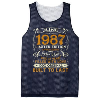 Classic Vintage June 1987 Limited Edition 36th Birthday Mesh Reversible Basketball Jersey Tank