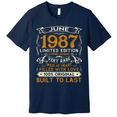 Classic Vintage June 1987 Limited Edition 36th Birthday Premium T-Shirt