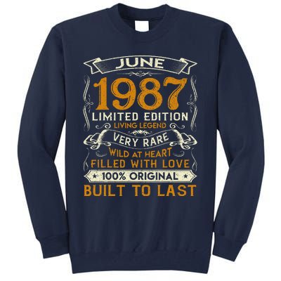 Classic Vintage June 1987 Limited Edition 36th Birthday Tall Sweatshirt