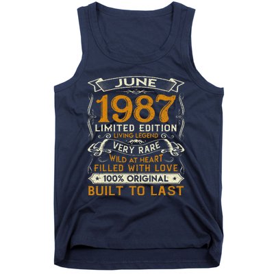 Classic Vintage June 1987 Limited Edition 36th Birthday Tank Top