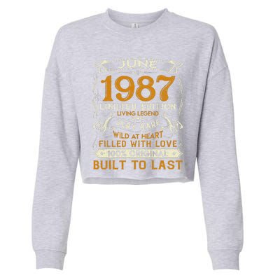 Classic Vintage June 1987 Limited Edition 36th Birthday Cropped Pullover Crew