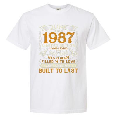 Classic Vintage June 1987 Limited Edition 36th Birthday Garment-Dyed Heavyweight T-Shirt