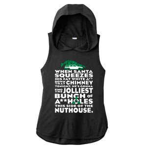 Christmas Vacation Jolliest Bunch Ladies PosiCharge Tri-Blend Wicking Draft Hoodie Tank