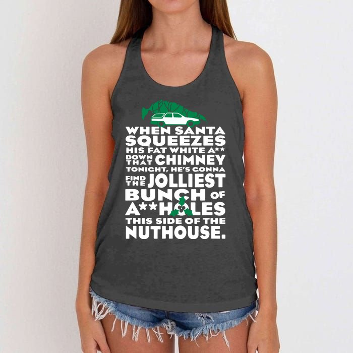 Christmas Vacation Jolliest Bunch Women's Knotted Racerback Tank