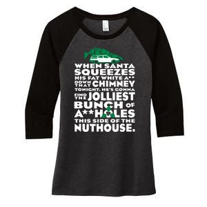 Christmas Vacation Jolliest Bunch Women's Tri-Blend 3/4-Sleeve Raglan Shirt