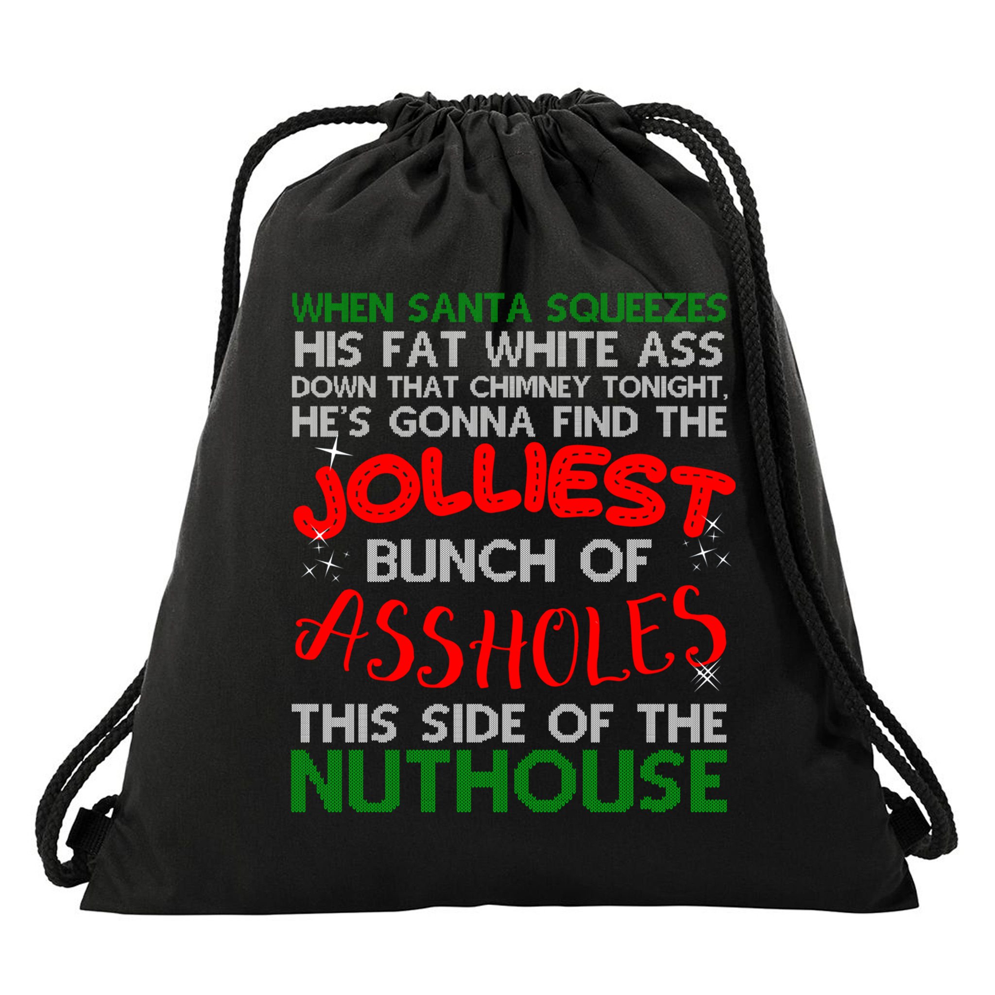 Christmas Vacation Jolliest Bunch Ugly Christmas Xmas Gift Drawstring Bag