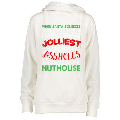 Christmas Vacation Jolliest Bunch Ugly Christmas Xmas Gift Womens Funnel Neck Pullover Hood