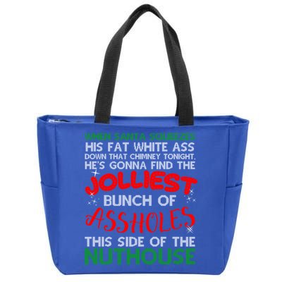 Christmas Vacation Jolliest Bunch Ugly Christmas Xmas Gift Zip Tote Bag