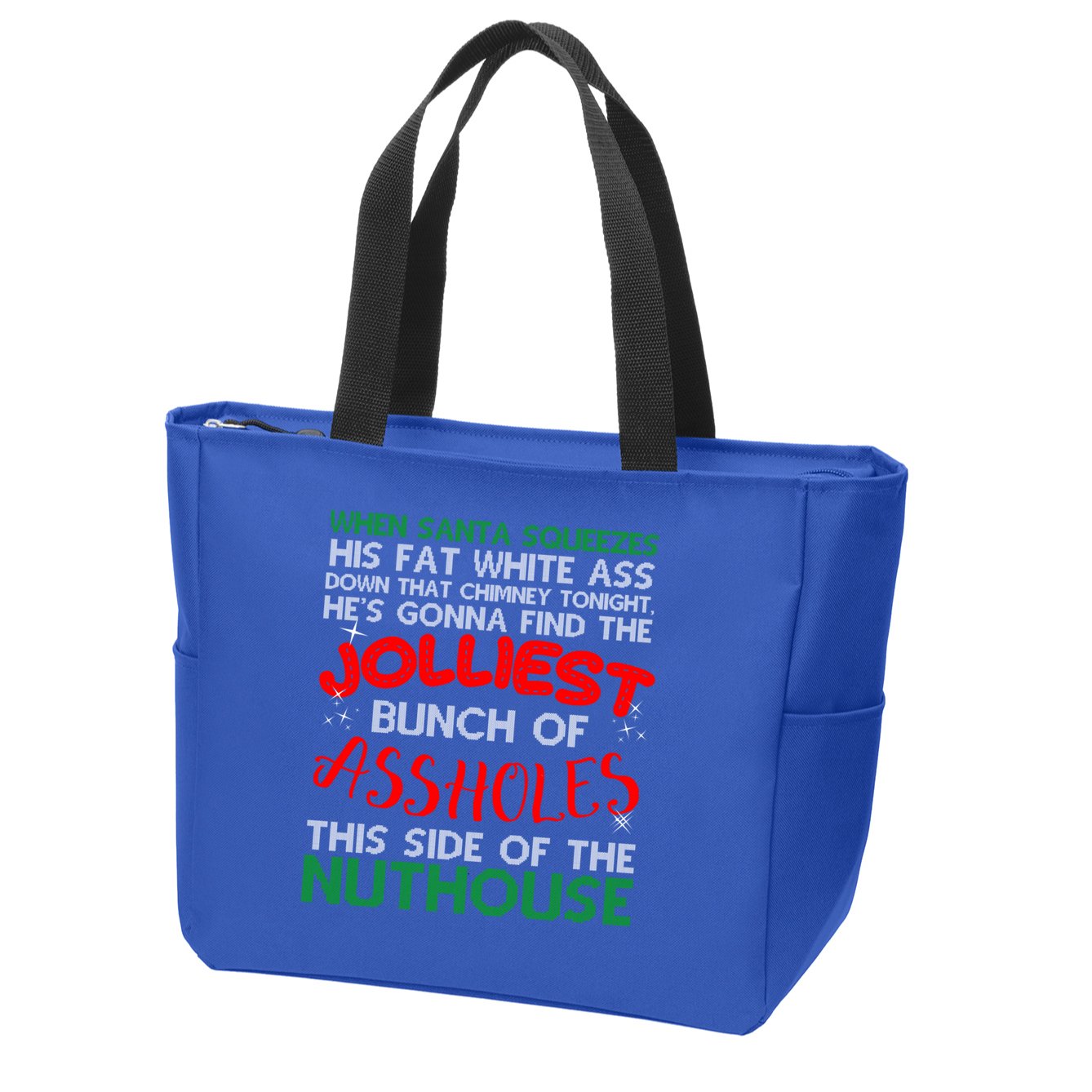 Christmas Vacation Jolliest Bunch Ugly Christmas Xmas Gift Zip Tote Bag
