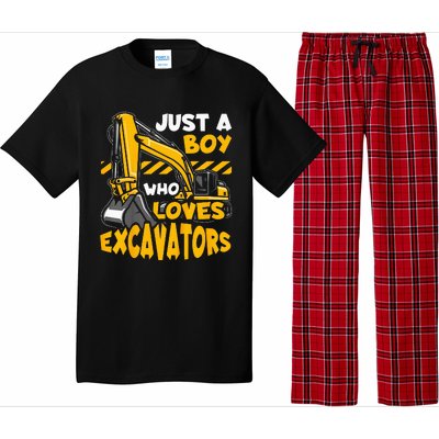 Construction Vehicle Just A Who Loves Excavators Pajama Set