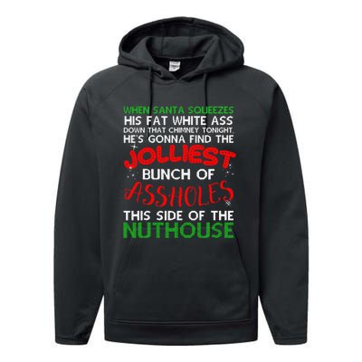 Christmas Vacation Jolliest Bunch Ugly Christmas Xmas Gifts Performance Fleece Hoodie