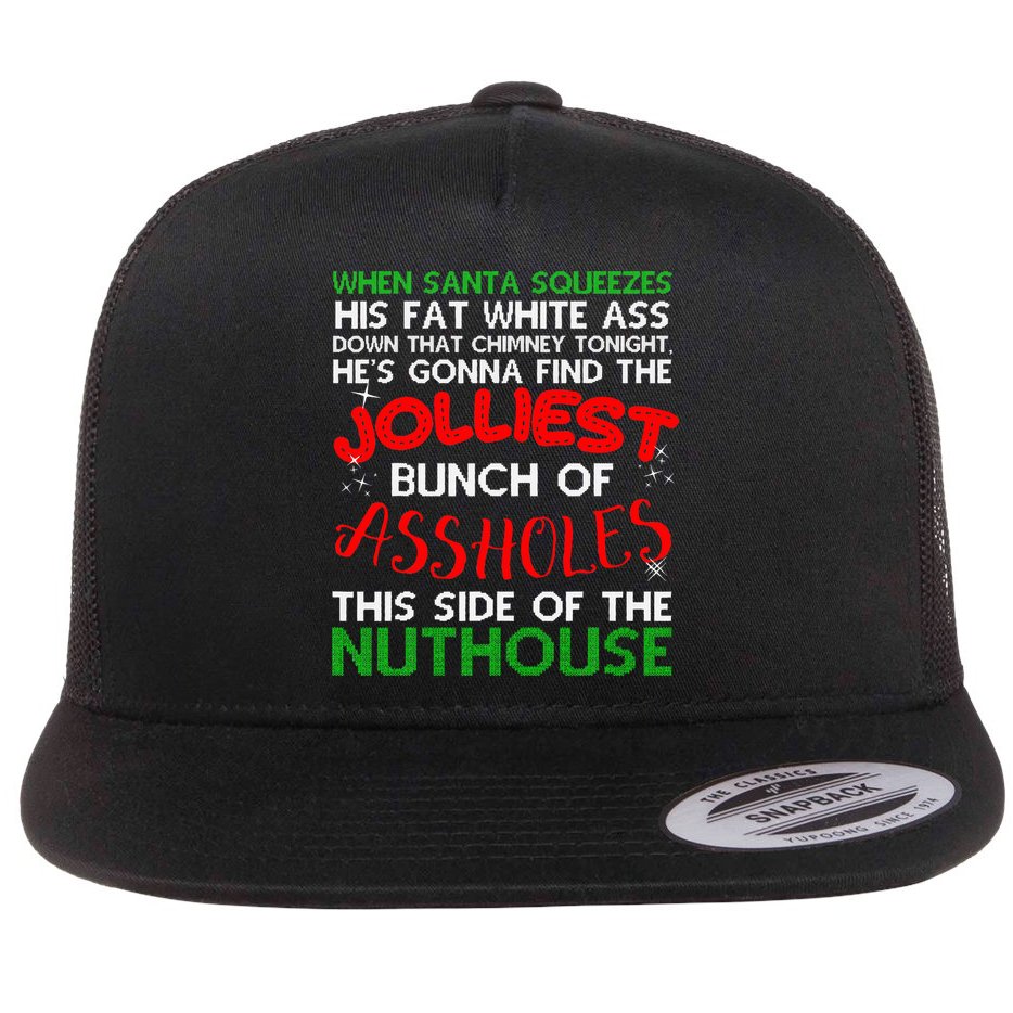 Christmas Vacation Jolliest Bunch Ugly Christmas Xmas Gifts Flat Bill Trucker Hat