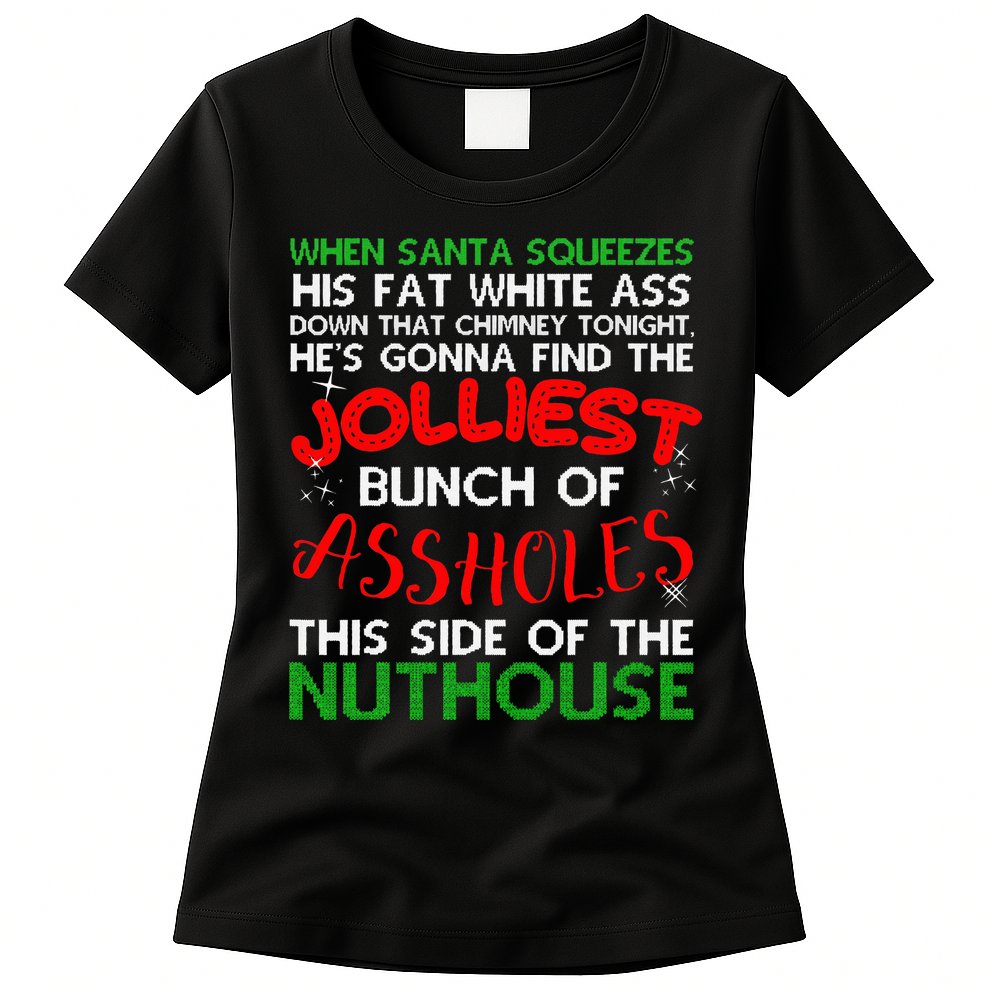 Christmas Vacation Jolliest Bunch Ugly Christmas Xmas Gifts Womens T-Shirt